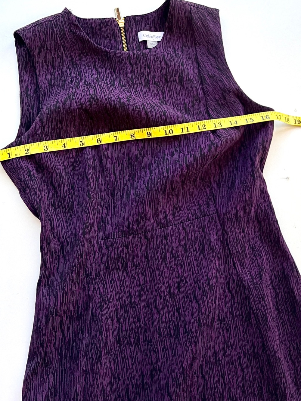 Calvin Klein Sheath Dress Sleeveless Ponte Knit Exposed Back Zip Size 6 - Picture 12 of 12